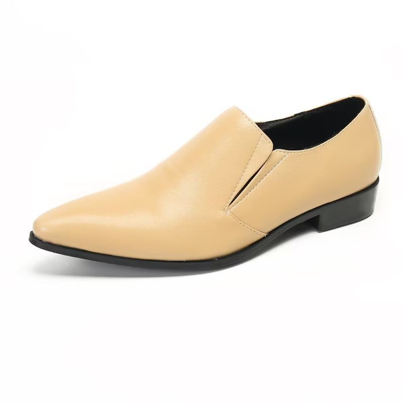 Miesten Loaferit Ylelliset Sileänahkaiset Elegantit Lippalakit - Beige