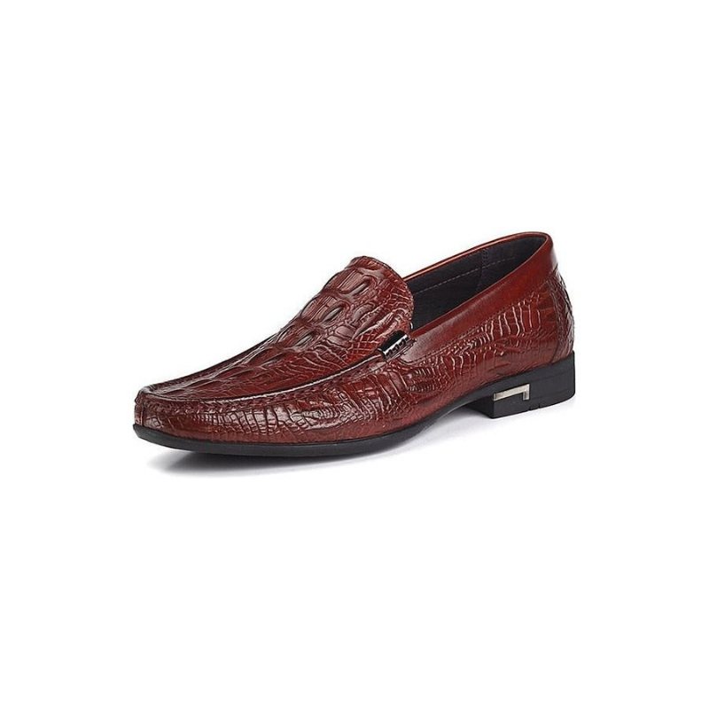 Miesten Loafers Allilux Exotic Leather Slip On Casual - Punainen