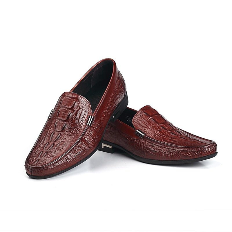 Miesten Loafers Allilux Exotic Leather Slip On Casual - Punainen