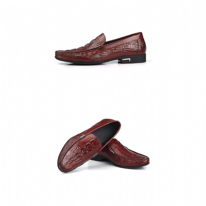 Miesten Loafers Allilux Exotic Leather Slip On Casual - Punainen