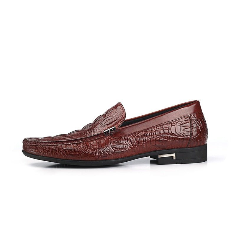 Miesten Loafers Allilux Exotic Leather Slip On Casual - Punainen