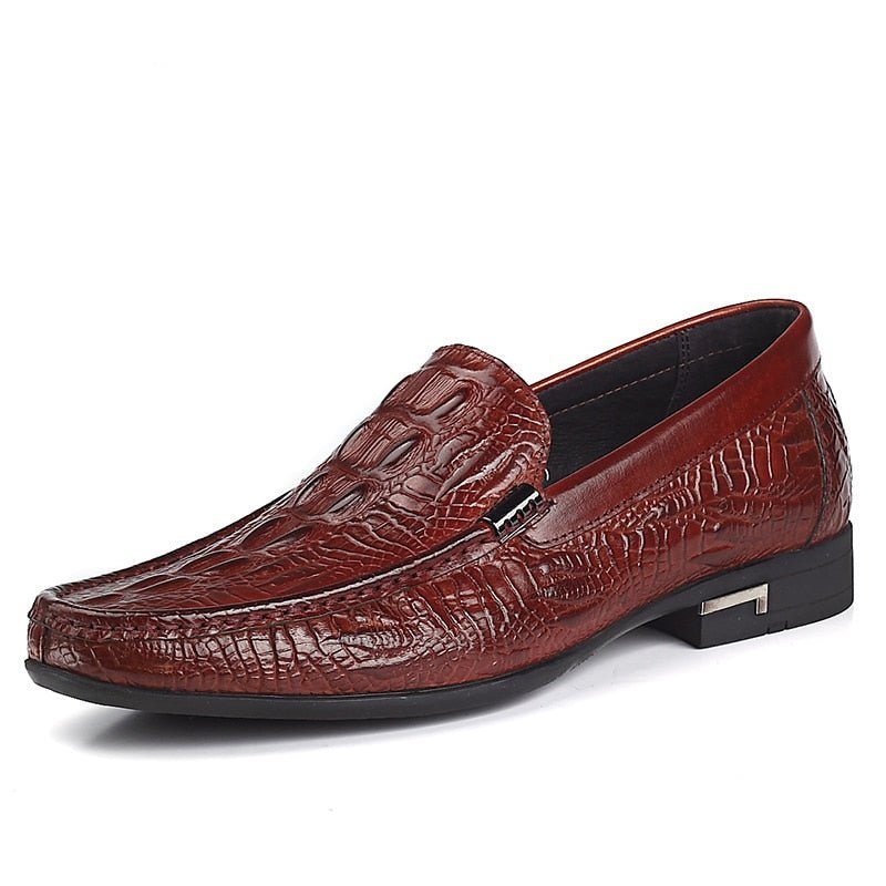 Miesten Loafers Allilux Exotic Leather Slip On Casual - Punainen