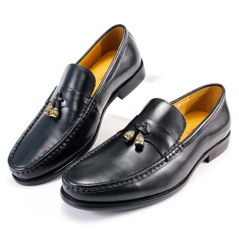 Miesten Loafers Brogue Slip Ons - Musta