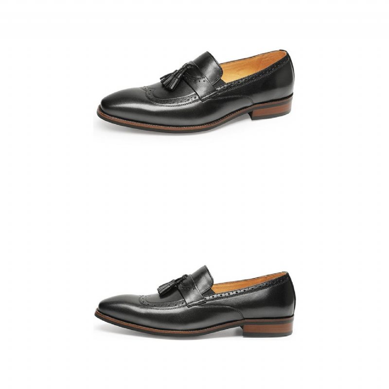 Miesten Loafers Eksoottinen Slip On Brogue - Musta