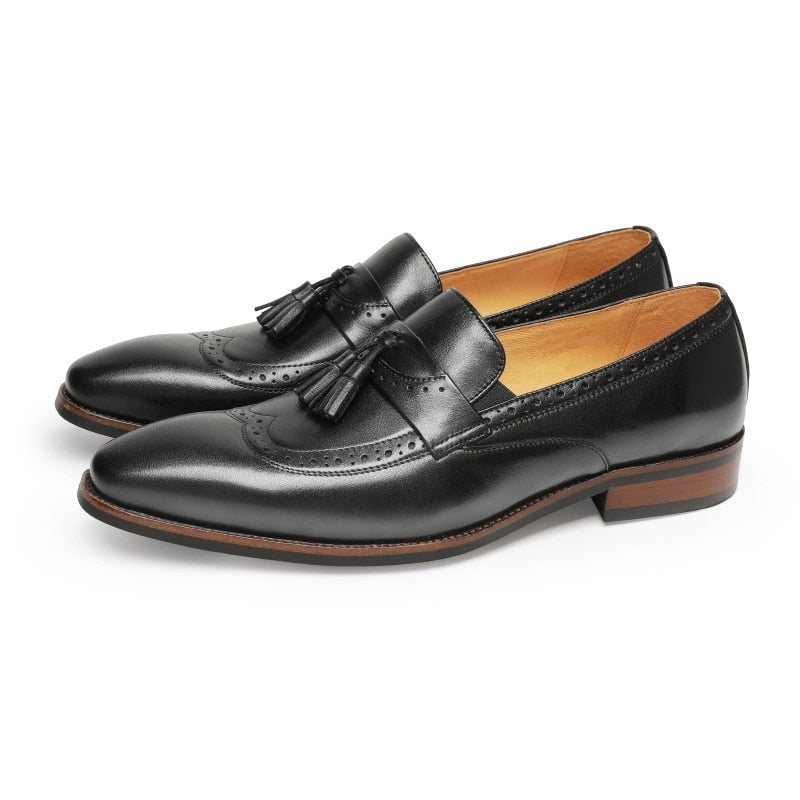 Miesten Loafers Eksoottinen Slip On Brogue - Musta