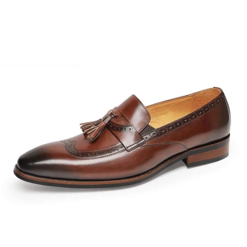 Miesten Loafers Eksoottinen Slip On Brogue - Ruskea