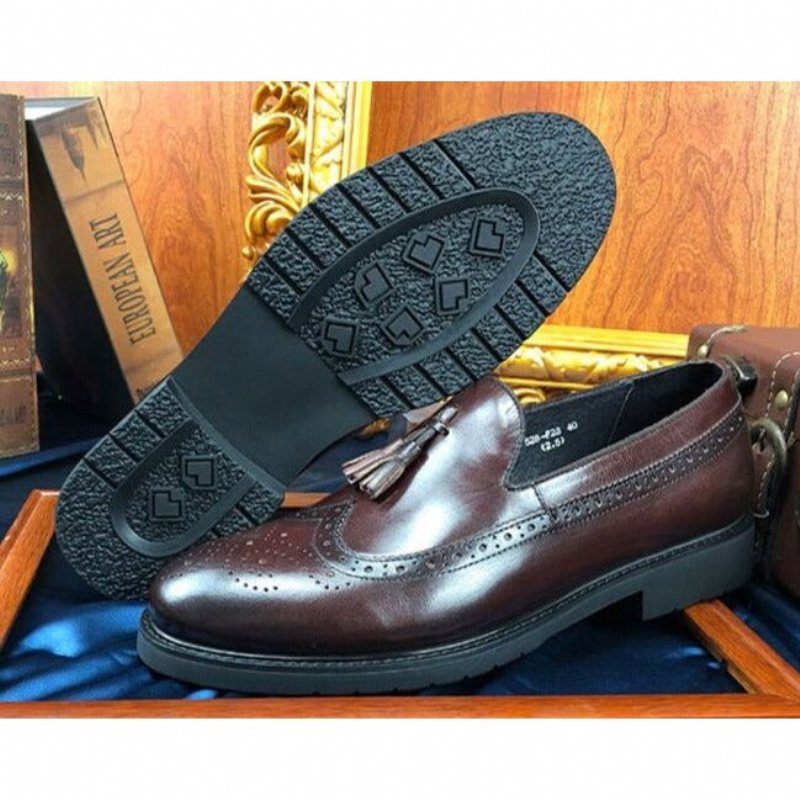 Miesten Loafers Eksoottiset Slip-on Brogue-kengät - Kahvi