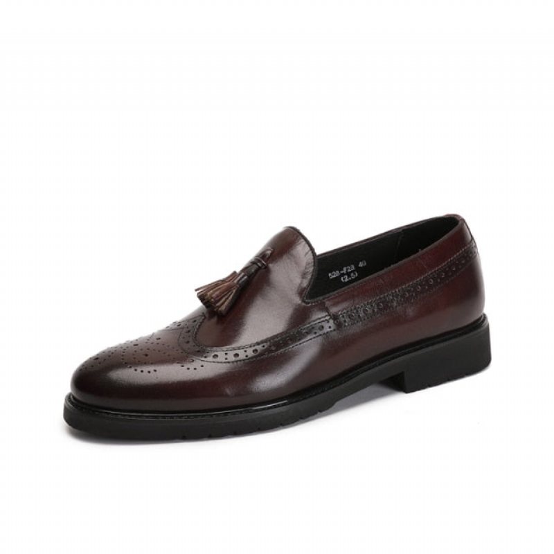 Miesten Loafers Eksoottiset Slip-on Brogue-kengät - Kahvi