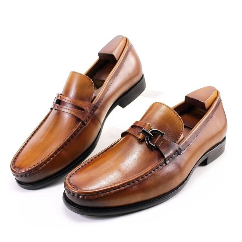 Miesten Loafers Elegantti Nahkainen Brogue Shoes - Ruskea