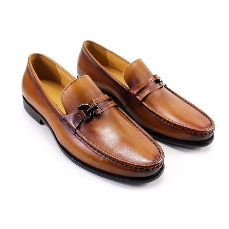 Miesten Loafers Elegantti Nahkainen Brogue Shoes - Ruskea