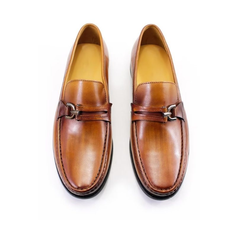 Miesten Loafers Elegantti Nahkainen Brogue Shoes - Ruskea