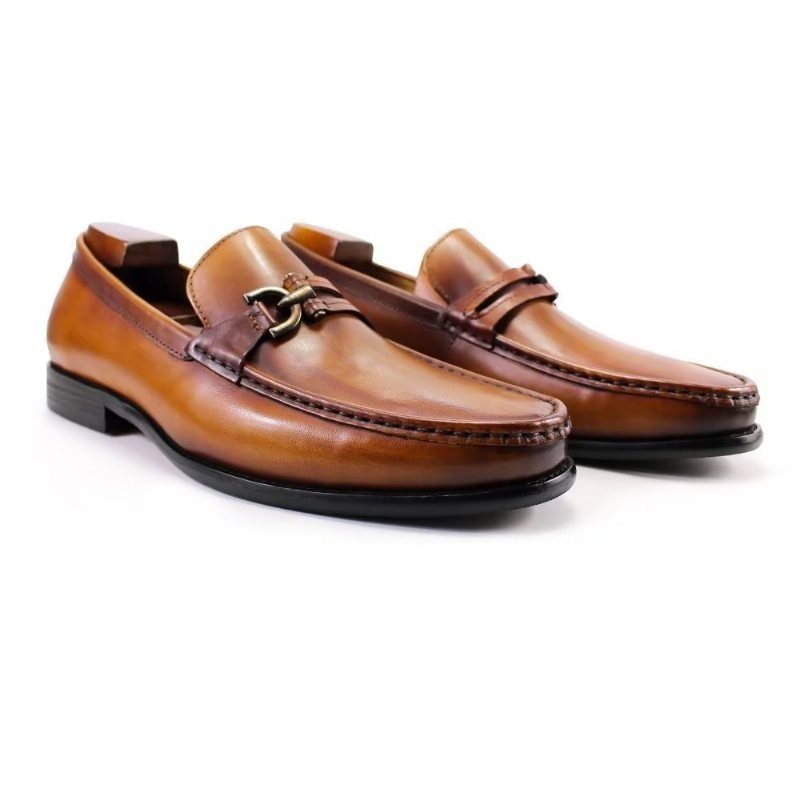 Miesten Loafers Elegantti Nahkainen Brogue Shoes - Ruskea