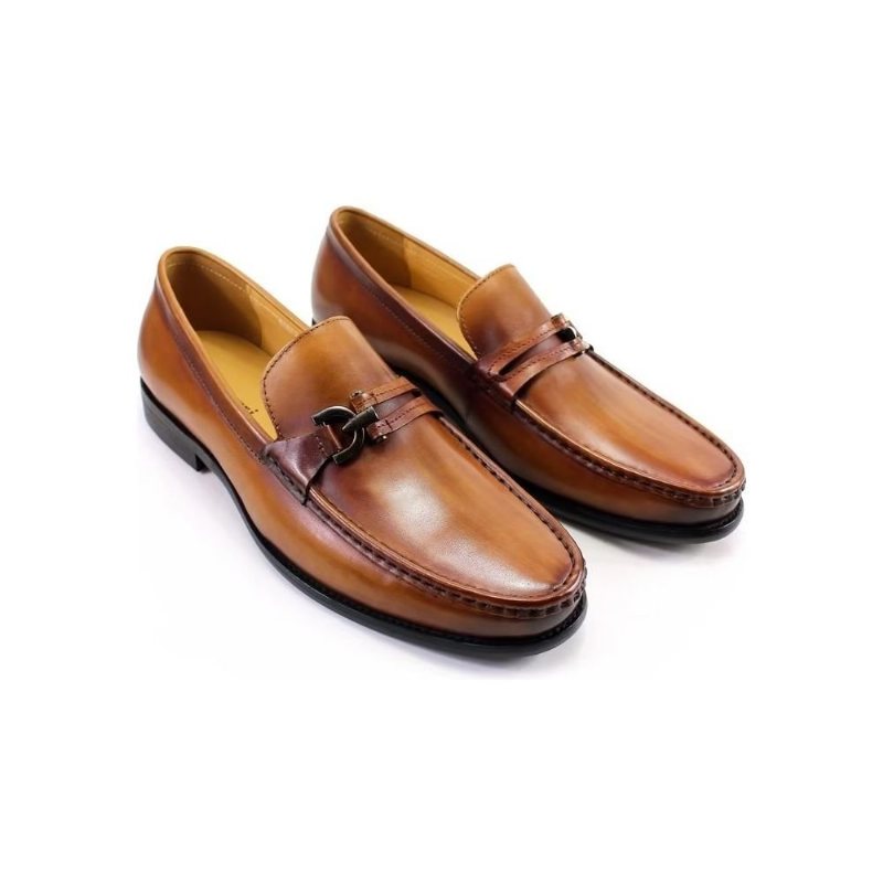 Miesten Loafers Elegantti Nahkainen Brogue Shoes - Ruskea