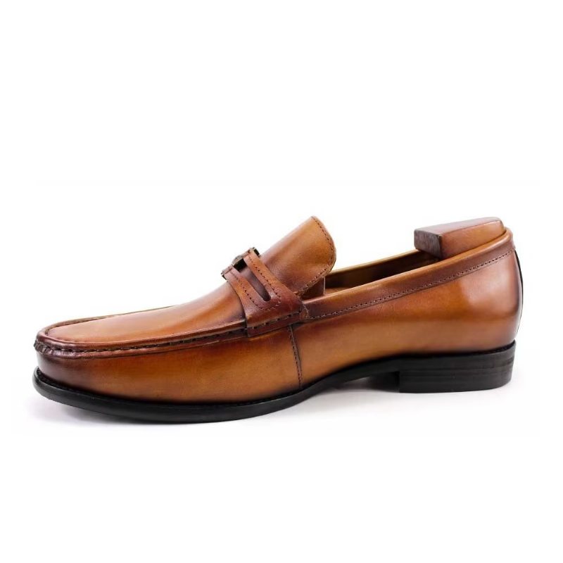 Miesten Loafers Elegantti Nahkainen Brogue Shoes - Ruskea