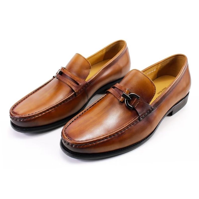 Miesten Loafers Elegantti Nahkainen Brogue Shoes - Ruskea