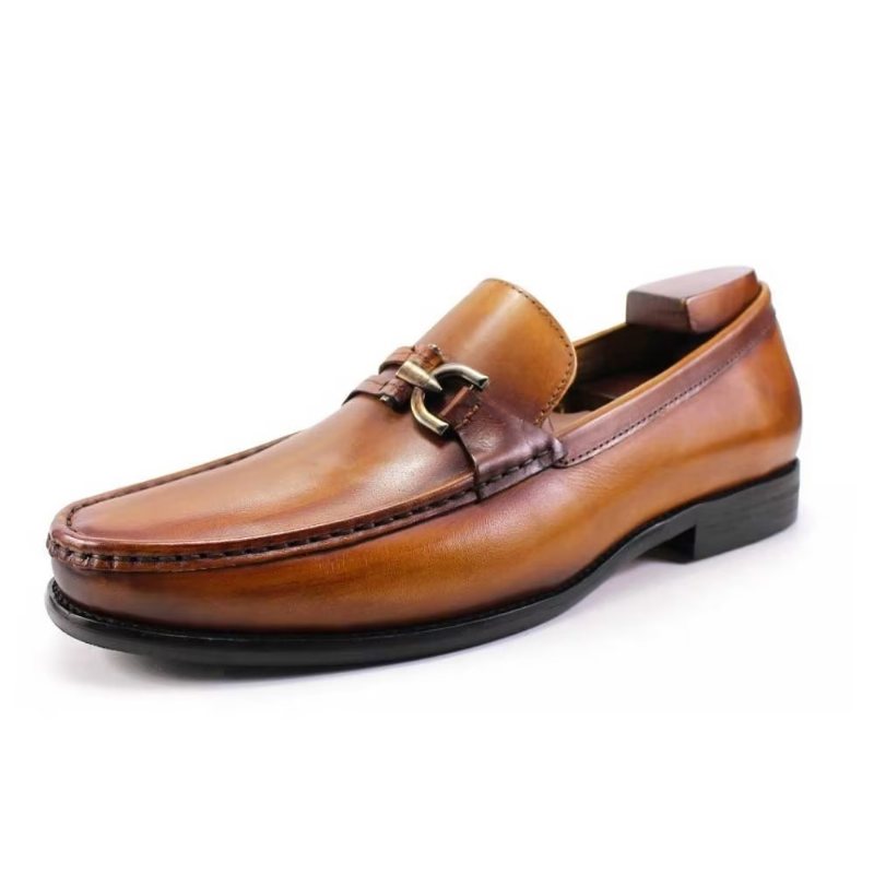 Miesten Loafers Elegantti Nahkainen Brogue Shoes - Ruskea