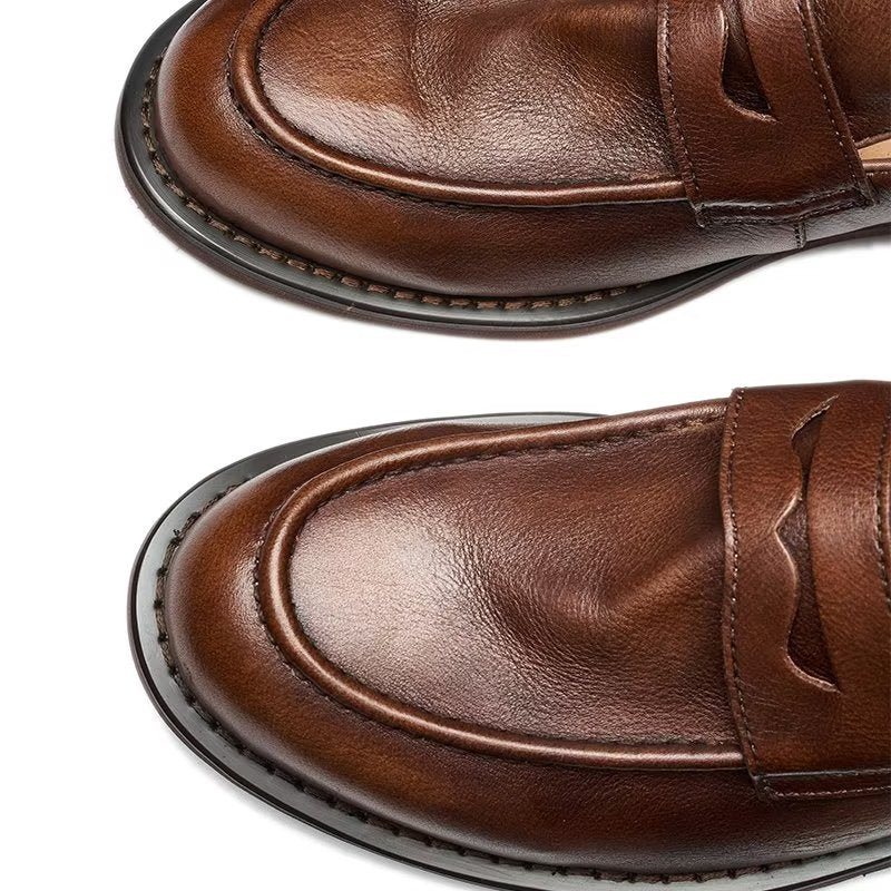 Miesten Loafers Muodikas Slip On Penny - Kahvi