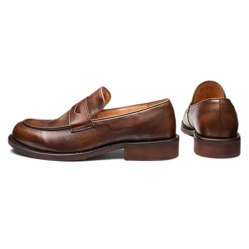 Miesten Loafers Muodikas Slip On Penny - Kahvi