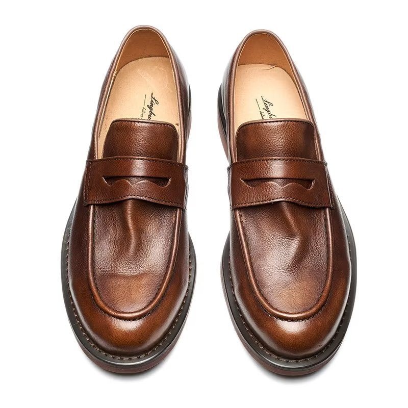 Miesten Loafers Muodikas Slip On Penny - Kahvi