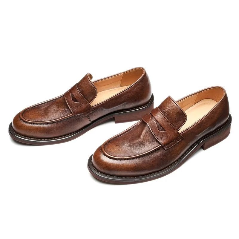 Miesten Loafers Muodikas Slip On Penny - Kahvi