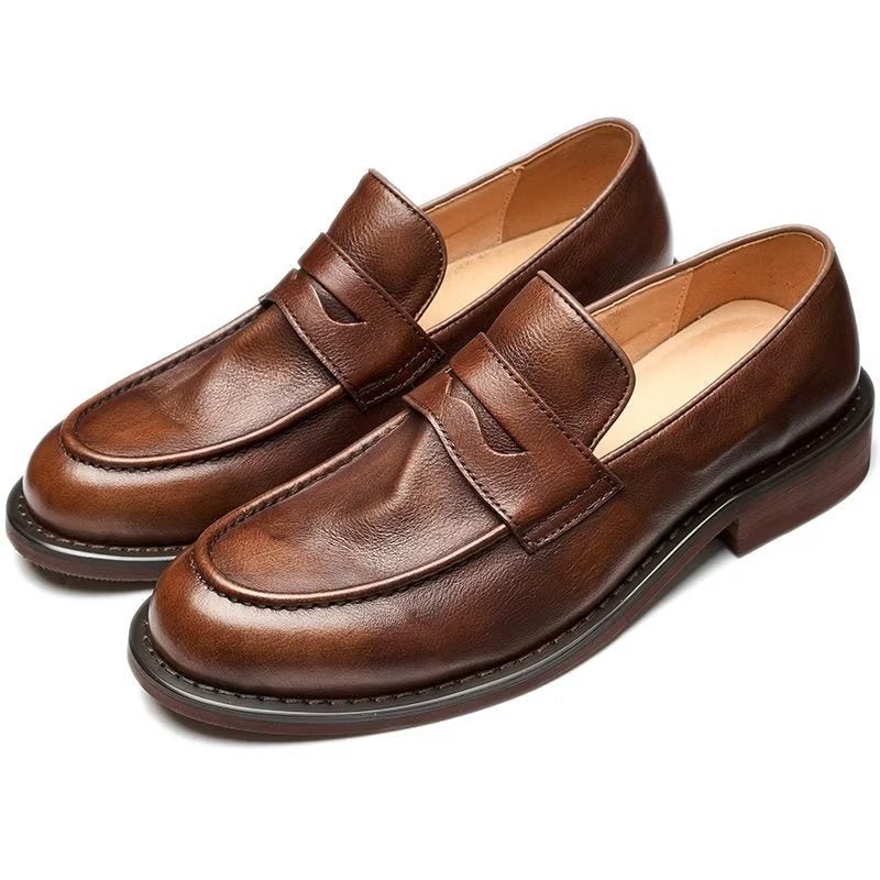 Miesten Loafers Muodikas Slip On Penny - Kahvi