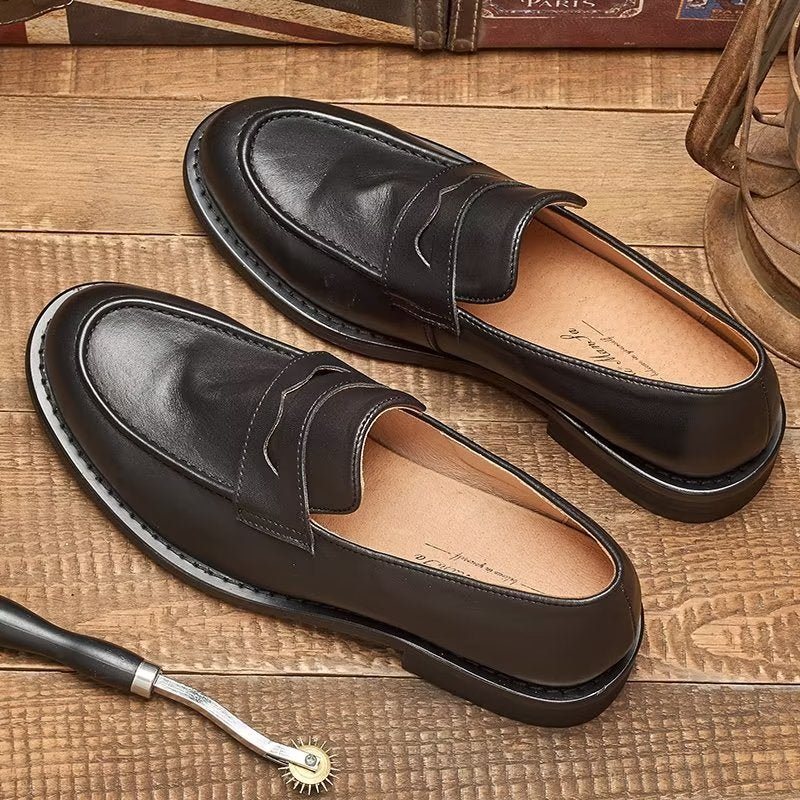 Miesten Loafers Muodikas Slip On Penny - Musta