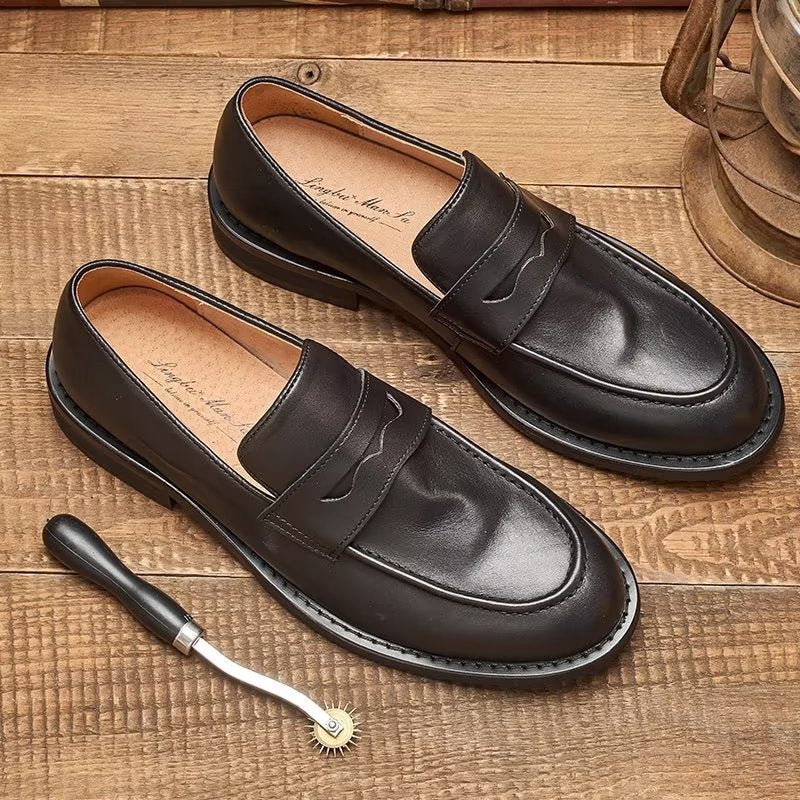 Miesten Loafers Muodikas Slip On Penny - Musta