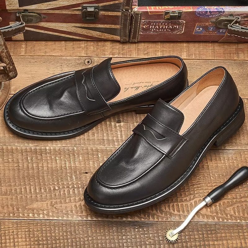 Miesten Loafers Muodikas Slip On Penny - Musta