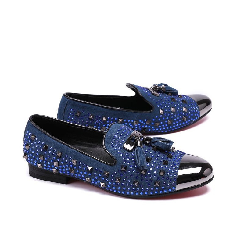 Miesten Loafers Niitti Yksityiskohtaiset Dress - Sininen