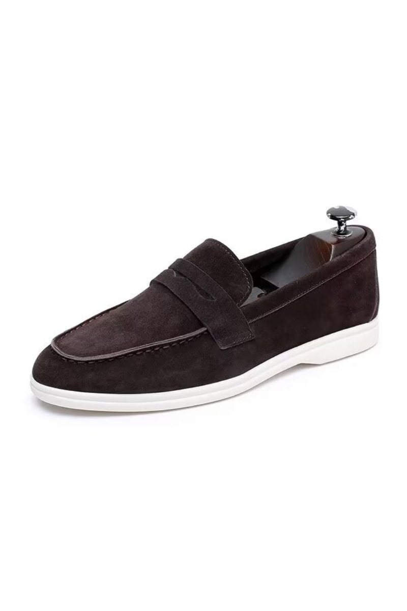 Miesten Loafers Premium Nahka - Kahvi