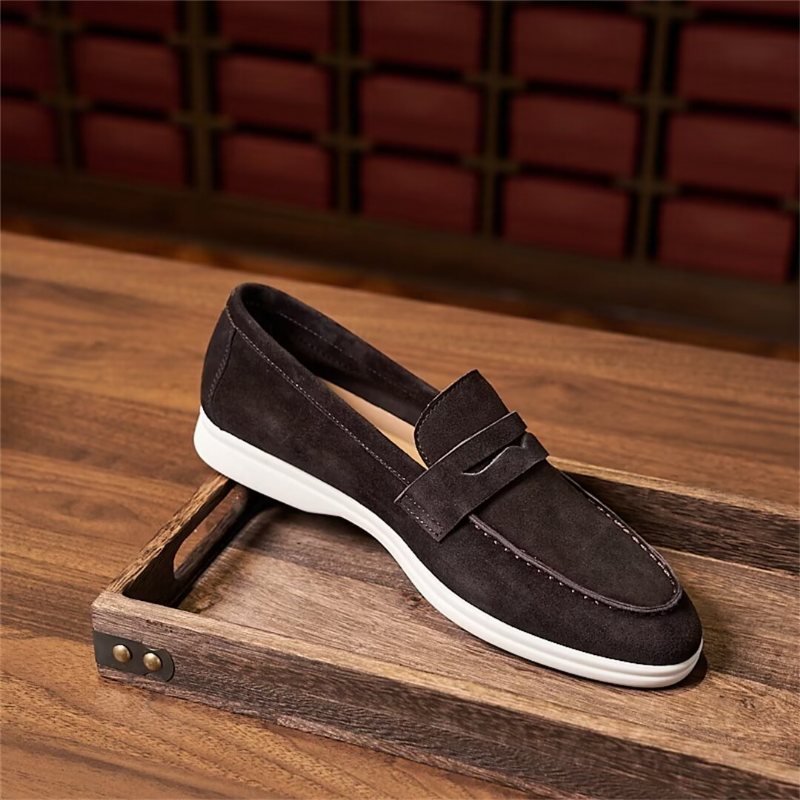 Miesten Loafers Premium Nahka - Kahvi