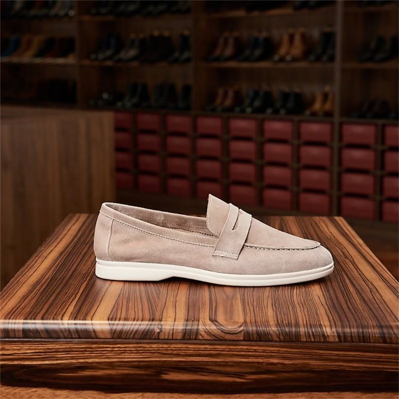 Miesten Loafers Premium Nahka - Kahvi