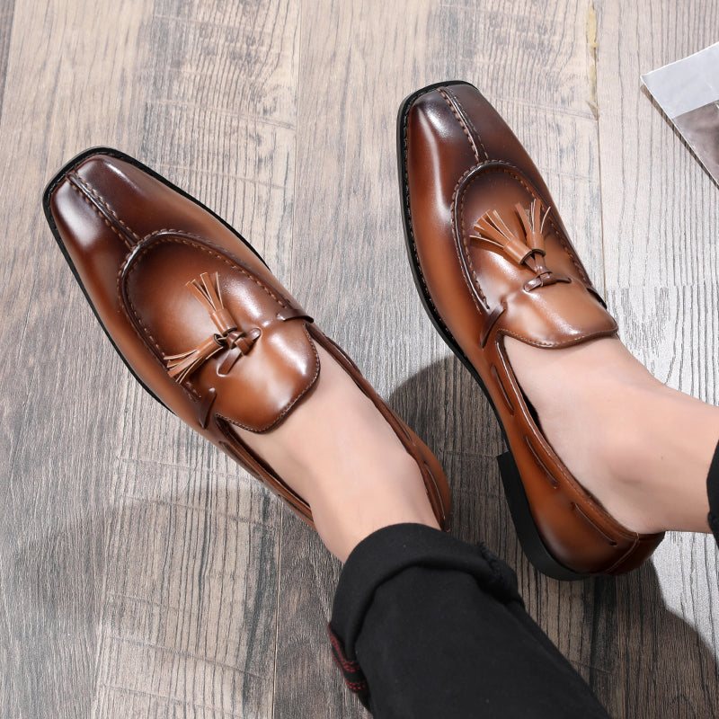 Miesten Loafers Sunshine Tupsu Designer Hääpukukengät - Kahvi