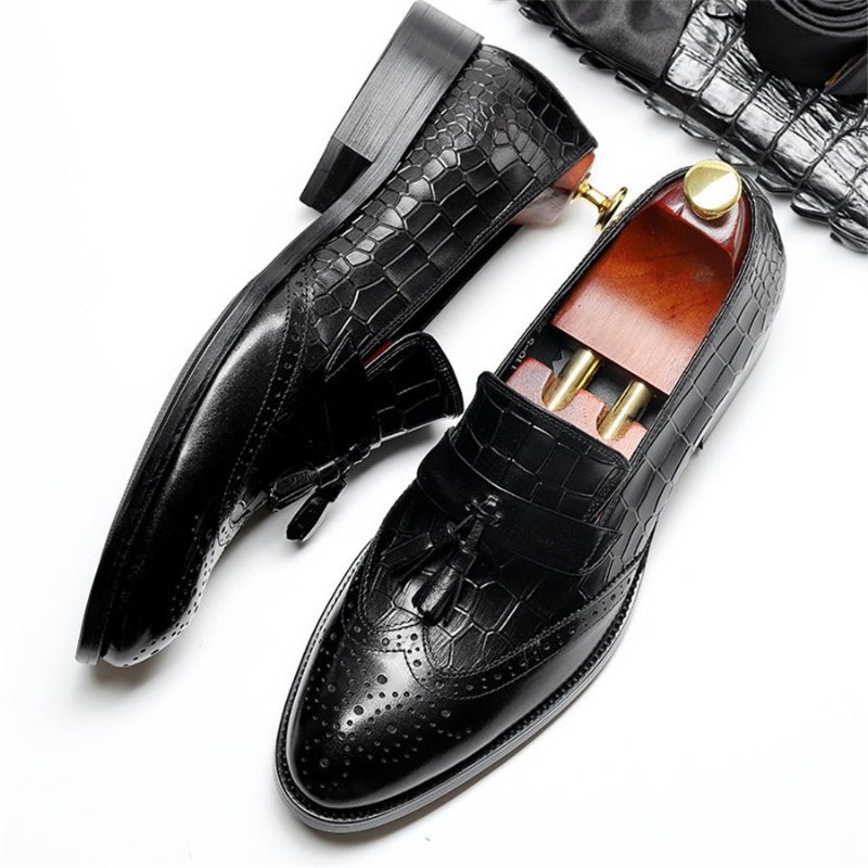 Miesten Loafers Vintage Tassel Brogue -mekkokengät - Musta