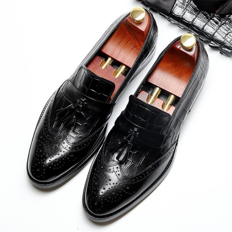 Miesten Loafers Vintage Tassel Brogue -mekkokengät - Musta