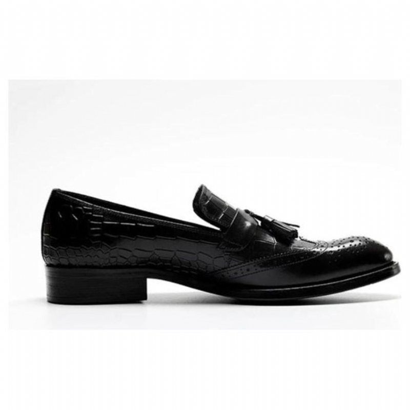 Miesten Loafers Vintage Tassel Brogue -mekkokengät - Musta