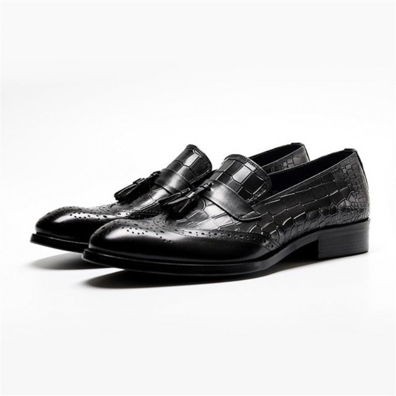 Miesten Loafers Vintage Tassel Brogue -mekkokengät - Musta