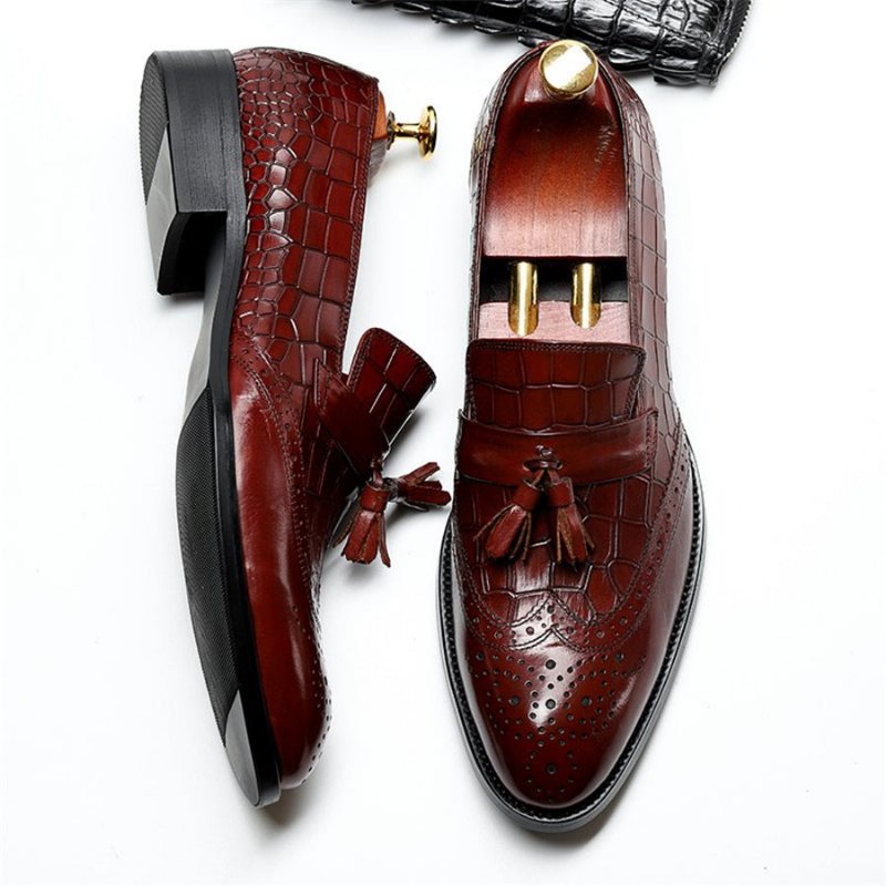 Miesten Loafers Vintage Tassel Brogue -mekkokengät - Punainen