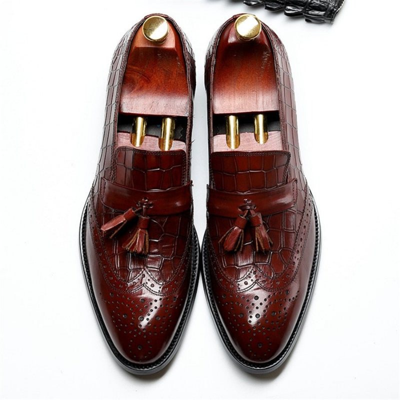 Miesten Loafers Vintage Tassel Brogue -mekkokengät - Punainen