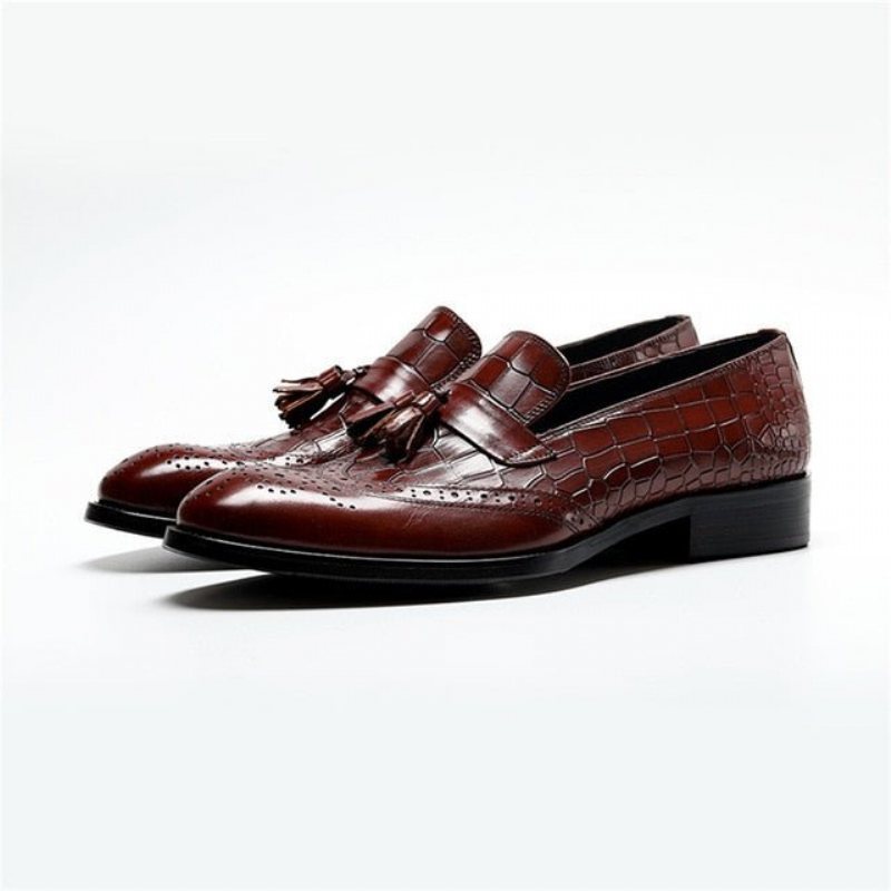 Miesten Loafers Vintage Tassel Brogue -mekkokengät - Punainen