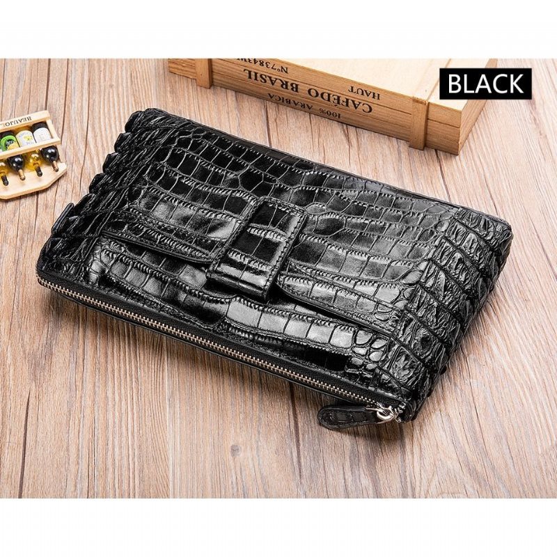 Miesten Lompakot Vintage Nahkainen Clutch-lompakko - Musta