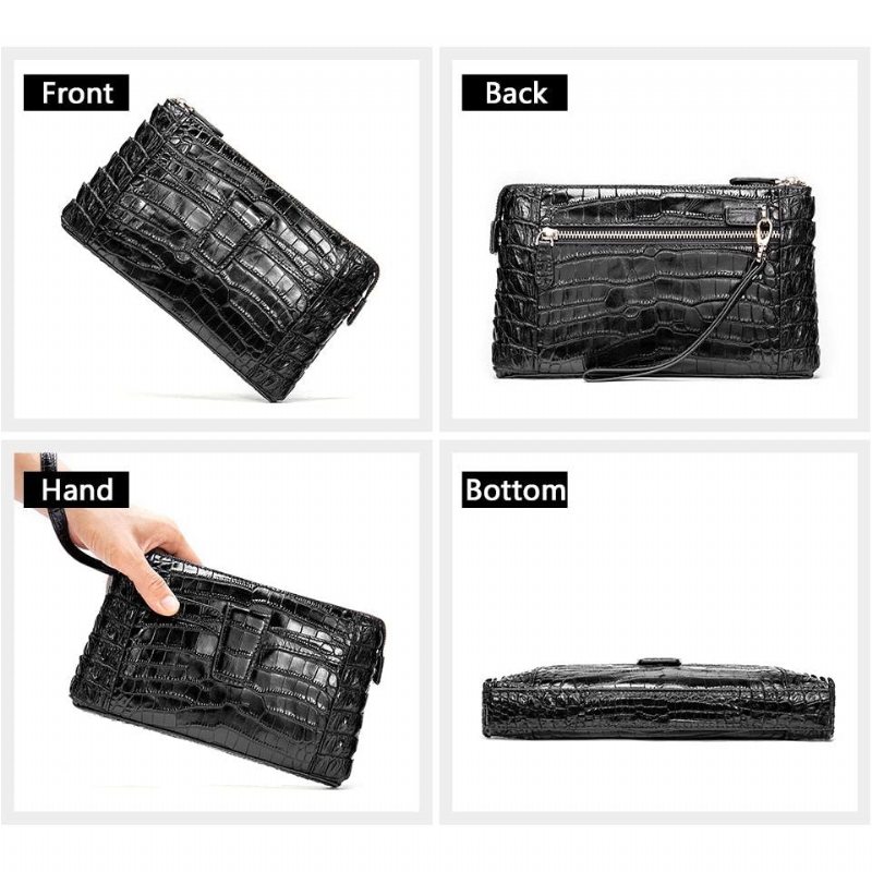 Miesten Lompakot Vintage Nahkainen Clutch-lompakko - Musta