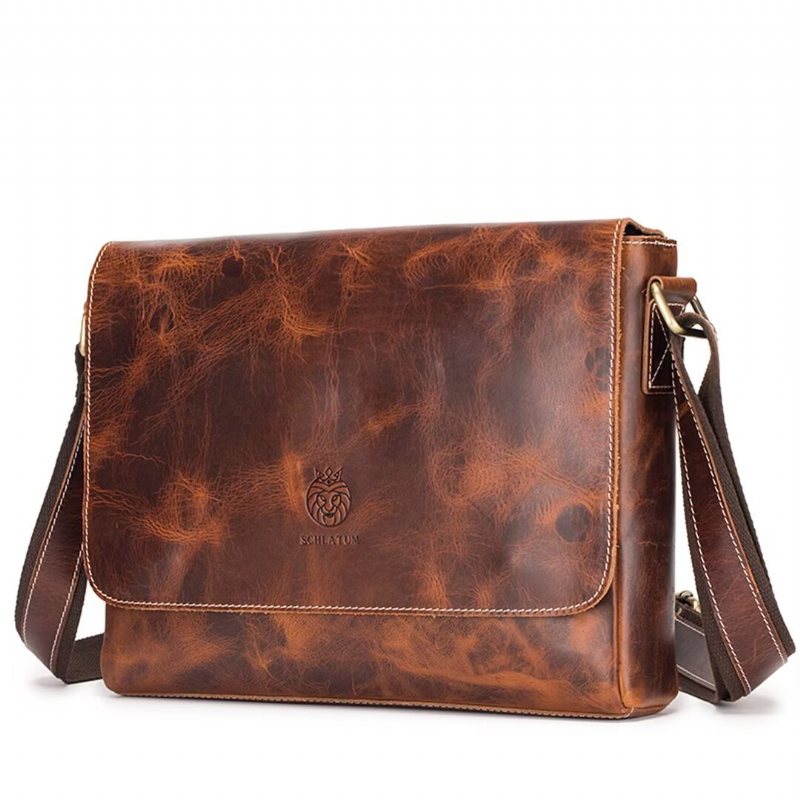 Miesten Olkalaukut Aristocrat Urban Leather Portfolio - Ruskea