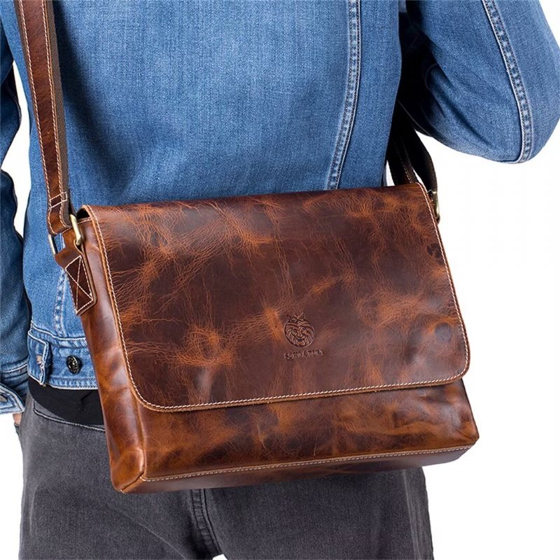 Miesten Olkalaukut Aristocrat Urban Leather Portfolio - Ruskea