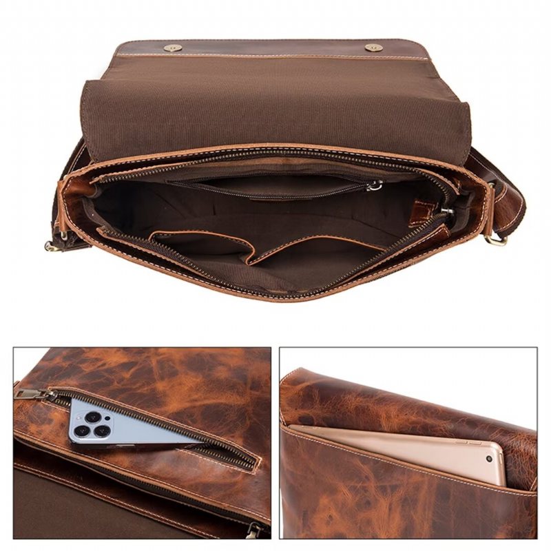 Miesten Olkalaukut Aristocrat Urban Leather Portfolio - Ruskea