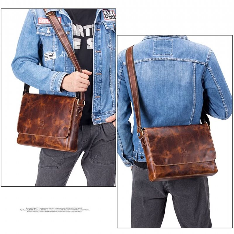 Miesten Olkalaukut Aristocrat Urban Leather Portfolio - Ruskea