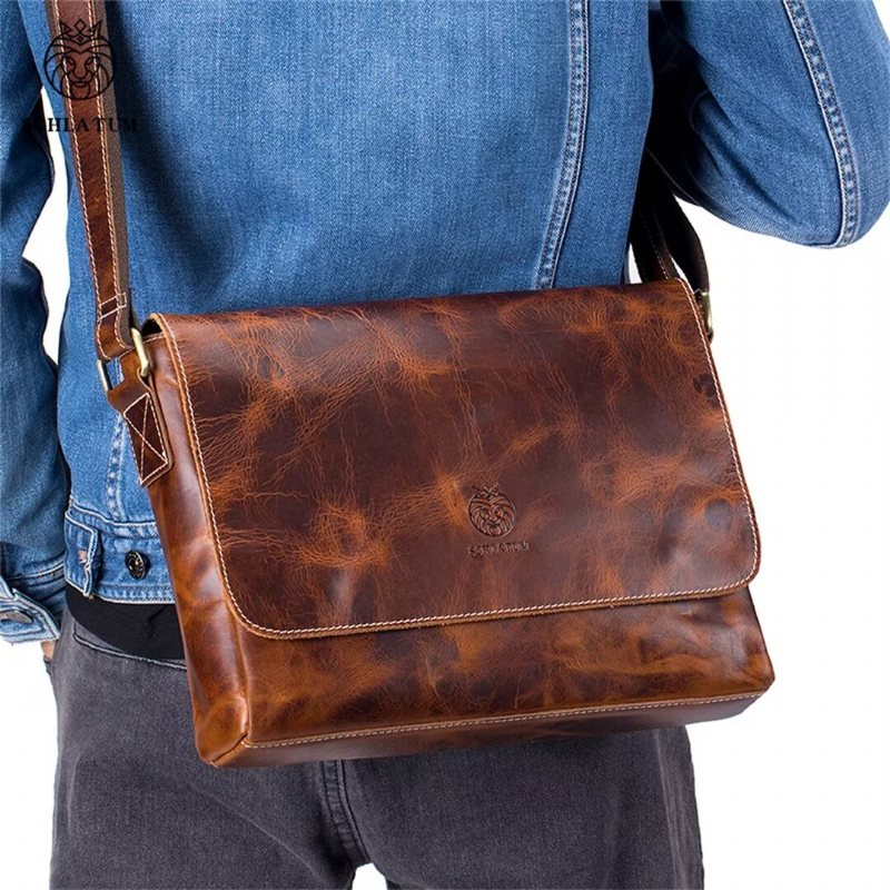 Miesten Olkalaukut Aristocrat Urban Leather Portfolio - Ruskea