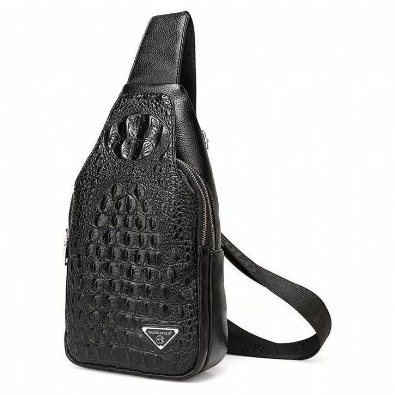 Miesten Olkalaukut Eksoottinen Croc-print Single Strap Sling -reppu