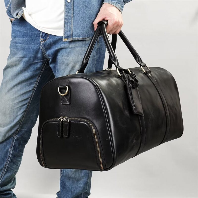 Miesten Olkalaukut Luxury Leathercraft Casual Tote - Musta