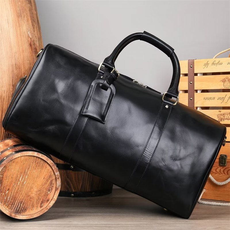 Miesten Olkalaukut Luxury Leathercraft Casual Tote - Musta